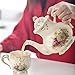 YOLIFE Flowering Shrubs Teapot, 25 oz/2 Cup Vintage Ivory Ceramic Tea Pot, Ivory Floral Teapot with Gold Trim