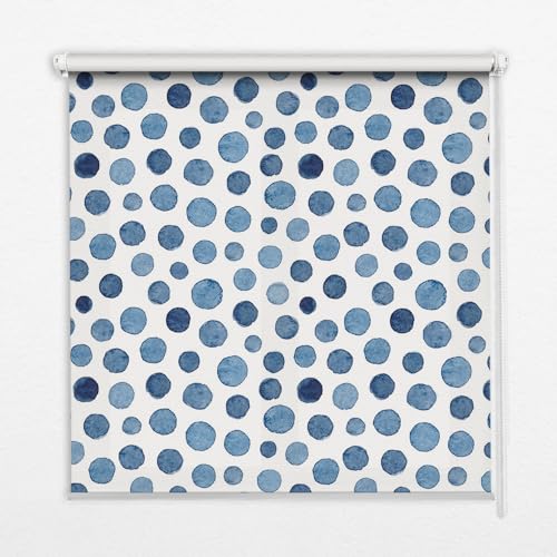 Store sans perçage Tulup, la solution anti-reflet 140x180cm à points bleus - 2