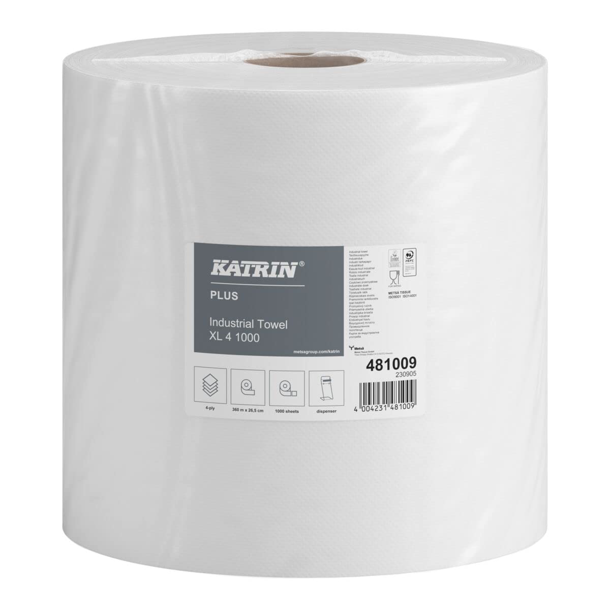 Katrin Wischtuch Plus XL 4 481009 265mmx360m weiß 1.000Blatt