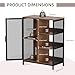 Redlife Coffee Bar Cabinet, Farmhouse Home Liquor with LED, Industrial Bar Cabinet for Liquor, Small Buffet Cabinet with Shelves & Door, for Hallway, Kitchen, Livingroom