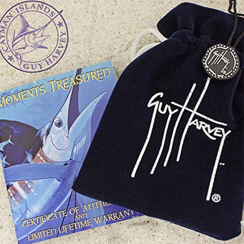 Guy Harvey Jewelry Big Game Fishhook in Sterling Silver on a Necklace Chain (Black reverse side) - Image 5