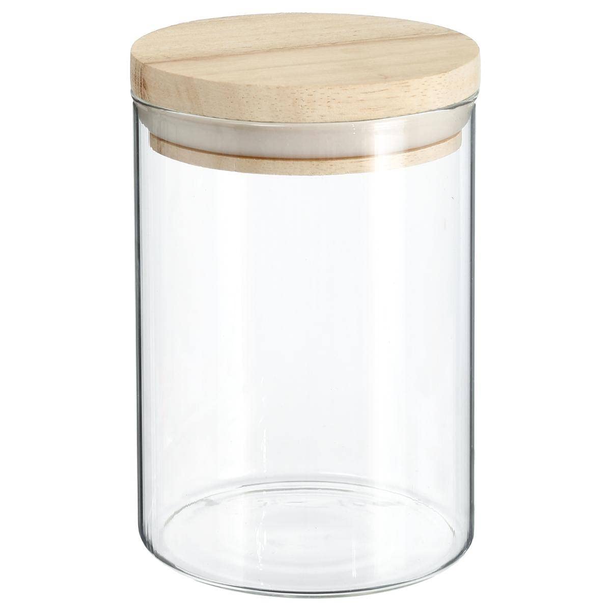 5five - bocal verre couvercle bois hermet 0.6 l