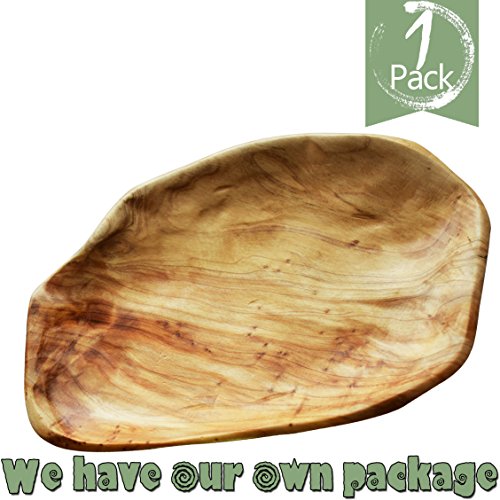 HIZBO MART Root Wood Party Platter and Tray, Sandwich Serving Wooden Bread Bowl, Hand Carved Artworks (11-12.5 inch)