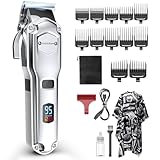 Hair Clippers Men,Cordless Hair Clippers with LED Display,Waterproof Clipper for Men Haircut,Barber Clipper,Professional Hair Trimmer Shaver,Grooming Kit