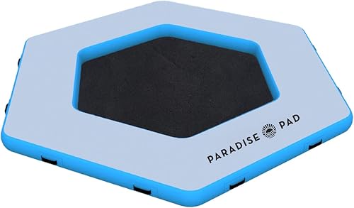 Miniatura 1 de Alfombrilla inflable flotante para lago, plataforma inflable, plataforma de barco, muelle de natación para piscinas, lagos y océano, forma hexagonal
