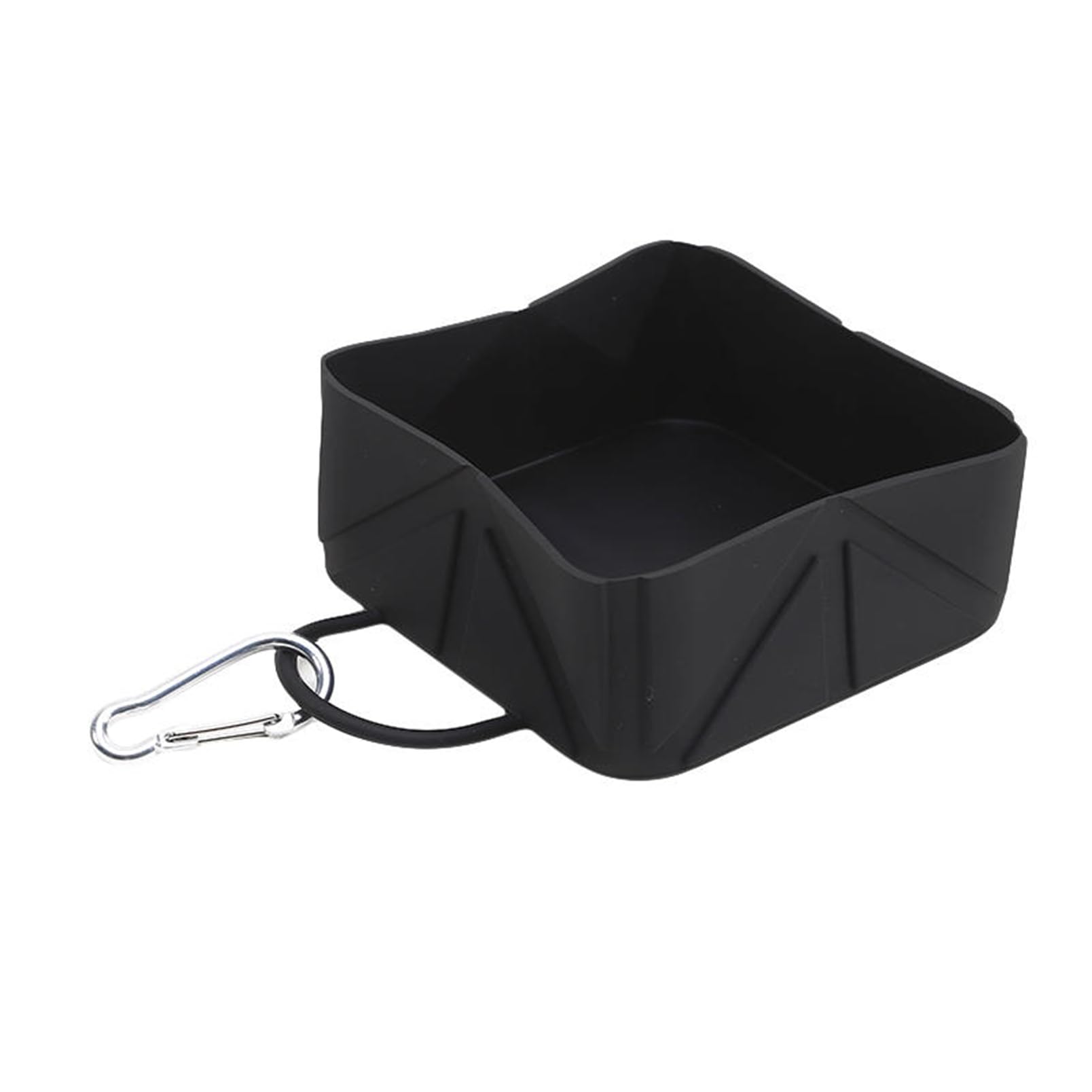 OAIEU Pet Collapsible Bowls For Cats Dogs Portable Silicone Pet Feeding Watering Dish For Walking Parking Traveling With Carabiner(Black)