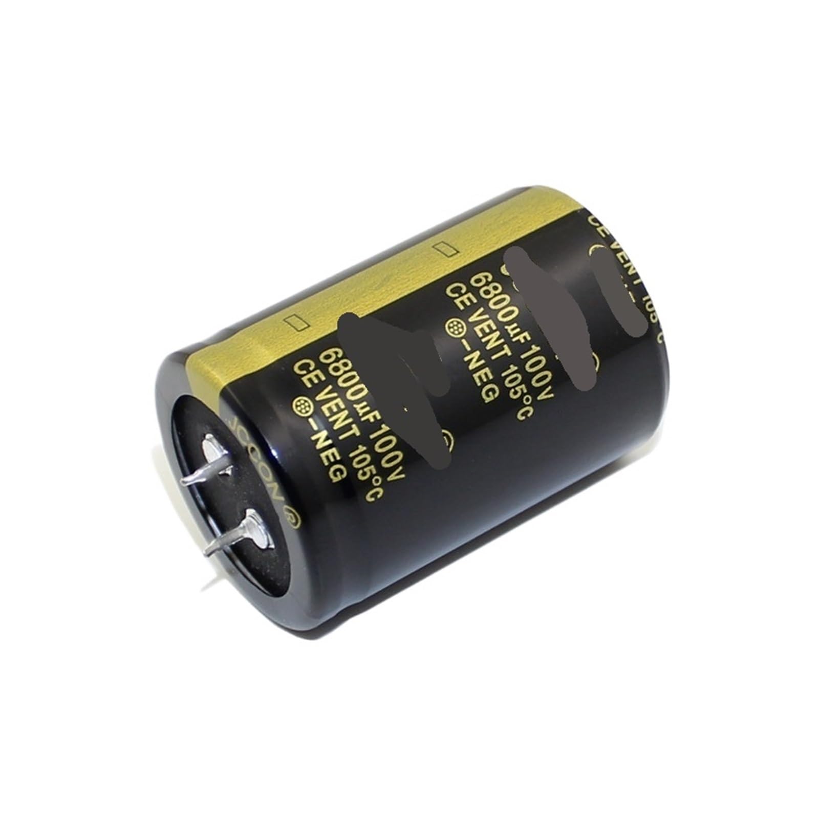 Condensador 6800 uF 100V para eliminar ruido eléctrico en fuentes de 35x50 mm