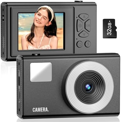 Digital Camera, 48MP AutoFocus UHD 4K Vlogging Camra 16X Digital Zoom, Anti-Shake Portable Digital Point and Shoot Kids Camera, Compact Small Camera for Kids Teens Boys Girls(Black) Digital Camera, 48MP AutoFocus UHD 4K Vlogging Camra 16X Digital Zoom, Anti-Shake Portable Digital Point and Shoot Kids Camera, Compact Small Camera for Kids Teens Boys Girls(Black)