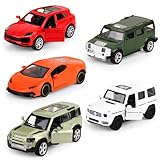 Hooqict Metal Die Cast Toy Car Set of 5, Openable Doors Pull Back Car for Kids Boys Age 3 4 5 6 7 8, Racing Car Party Favors Mini Toy Car for Pinata Stuffers, Goodie Bag Stuffers, Birthday Gifts