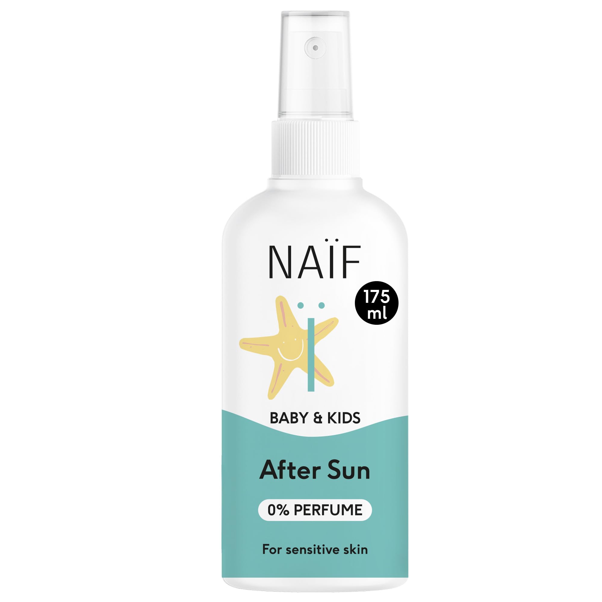 Naïf - Kühlendes Aftersun-Spray - für Baby & Kind - 0% Parfüm - Beruhigt und kühlt die Haut - Ohne Mikroplastik, Mineralöle oder Silikone - Dermatologisch Getestet - Vegan - 175ml