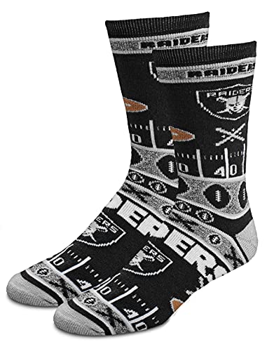 FBF - NFL Super Fan Mens Crew Socks (Las Vegas Raiders, Large)
