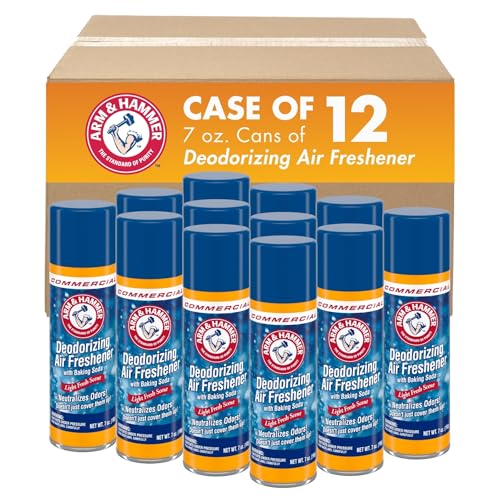 Arm & Hammer 33200-94170 Deodorizing Air Freshener, Aerosol, Fresh Scent, White, 7 oz. (Pack of 12) - image 1