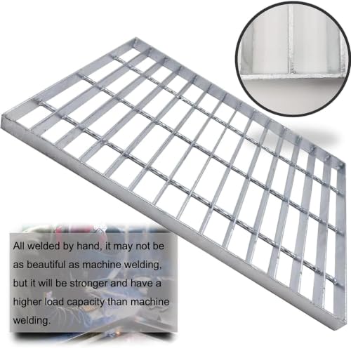 Image of Galvanized Steel Drain Grate, Driveway Channel Cover 20x12 in