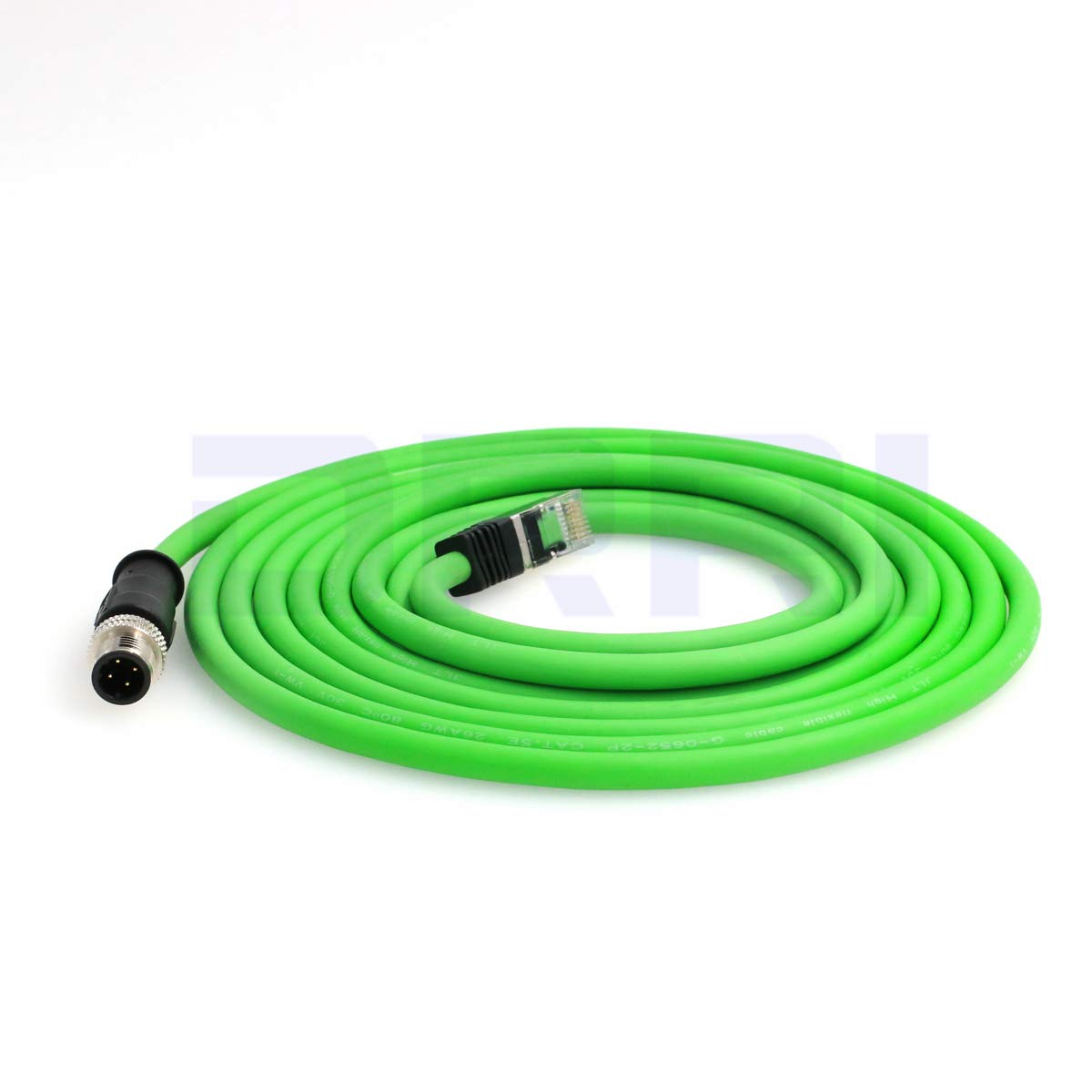 DRRI M12 4pin D-Code Male to RJ45 Waterproof Ethernet Shielded Cable for Industrial Ethernet Applications (5M) - Image 2