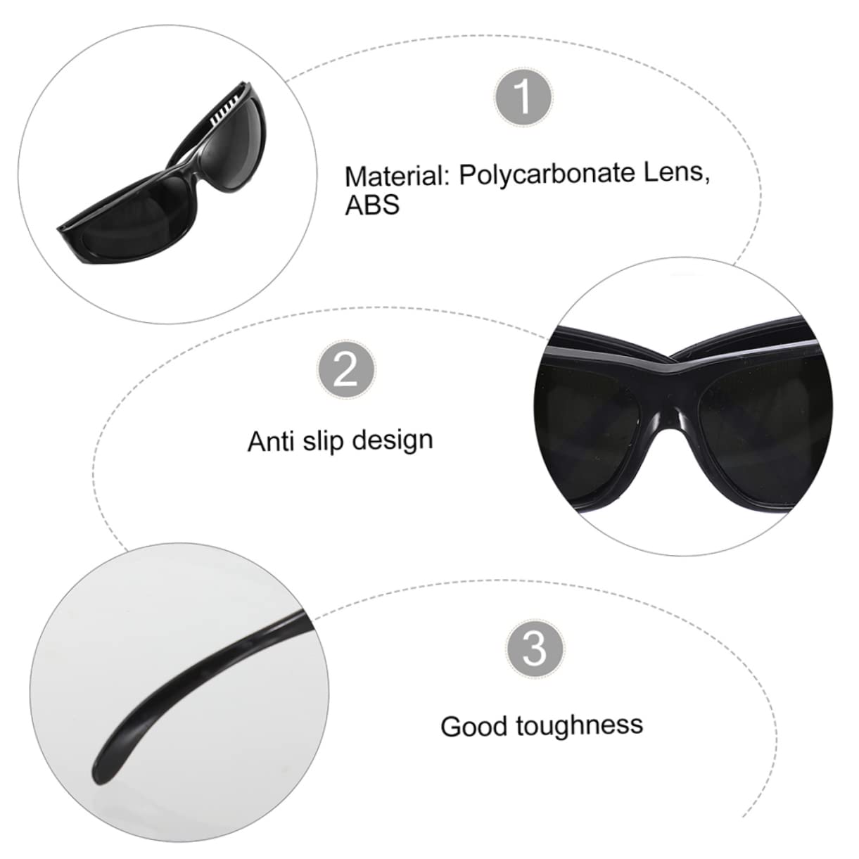 VILLCASE Lunettes De Soudage Lunettes De Travail Protecteur Industriel Sécurité Adulte Soudeur Des Lunettes Pour Le Travail Souder Lunettes De Soudure Noir Abdos