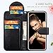 FLYEE Case Compatible with Galaxy S10 Plus (6.4 inch,Released in 2019),Wallet Case for Women and Girls with Card Holder,[Embossed Flower] Flip PU Leather Protective Case with Wrist Strap-Black