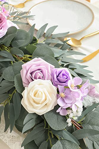 Floroom-6ft-Artificial-Eucalyptus-Garland-with-Flowers-Fake-Greenery-Faux-Floral-Vine-Garland-for-Table-Decor-Wedding-Centerpieces-Bridal-Shower-Party-Decorations-Lilac-Lavender