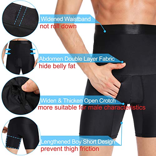 SLIMBELLE Mens Shapewear Tummy Control Shorts High Waist Girdle Boxer Briefs Corewear Compression Underwear2