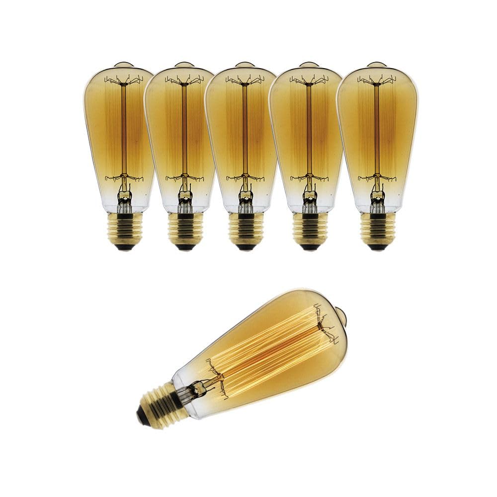 Zenitech Lot de 6 ampoule déco filament carbone Edison 25W E27
