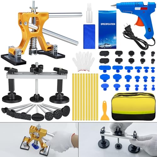 Bitlyle Car Dent Puller Kit, 56PCS Paintless Dent Removal Tools, Car Dent Repair Kit Adjustable Dent Lifter,Bridge Puller, Dent Remover Tool for Car Auto SUV Hail Damage DIY Repair