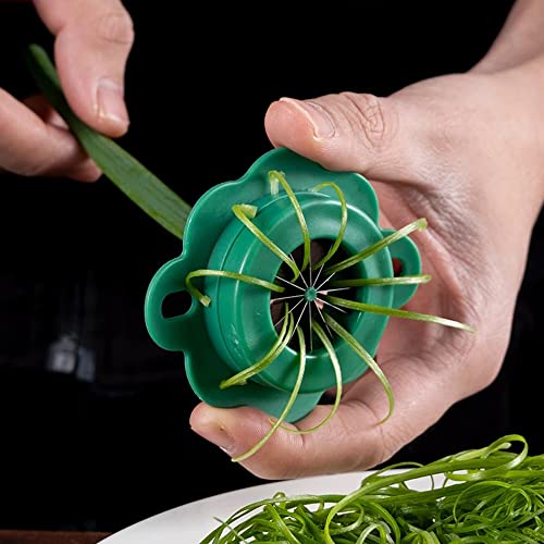 Coupe-oignons Green Onion Easy Slicer Plum Blossom,Coupe-échalotes en acier inoxydable,Déchiqueter le couteau en soie coupe-légumes oignons verts hachoir rapide (1PCS)