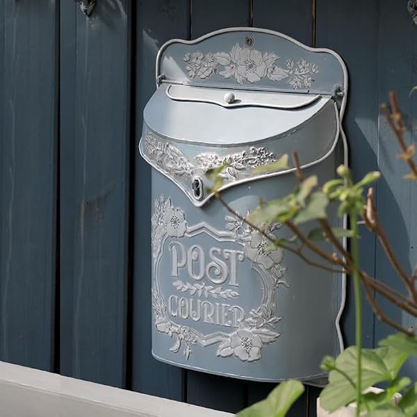 BIG FORTUNE Wall Mount Mailbox for House Outside Vintage Metal Door Mailbox Antique Style Nostalgic Charm Home Decor Garden Vintage English Cottage Decor Flower Patter by BIG FORTUNE - Image 4