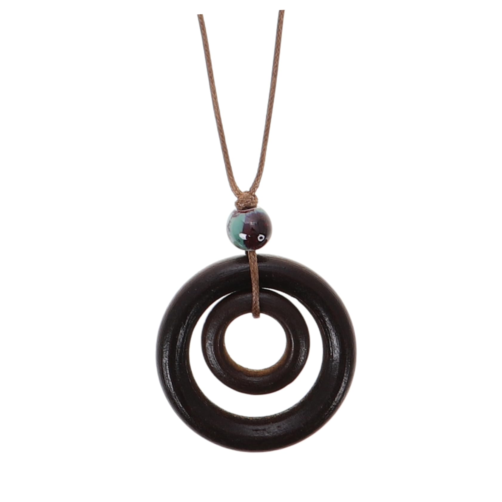 Holibanna Collar Bohemio Collar Mujer Collar Redondo Para Suéter Collar De Suéter Collar Con Colgante Circular Collar Para Suéter Collar Circular Collares Largos Para Mujer De Madera