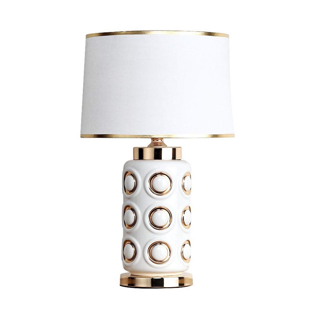TTDGYYXW Lampada da Tavolo Lampada da Tavolo Soggiorno Lampada da Comodino per Camera da Letto familiare, Lampada da Tavolo in Ceramica per Decorazioni domestiche - Bianco 2.