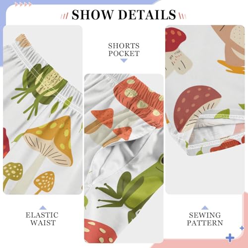 ZZXXB Frog Colorful Mushroom Boys Long Pants Soft Trousers Elastic Waist Kids Lounge Bottoms with Pockets S-XL4