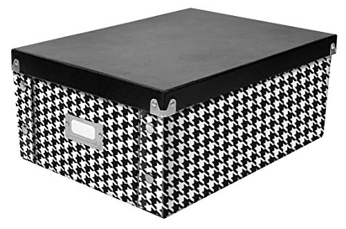 Snap-N-Store Double Wide CD Storage Box, 6.125" x 10.5" x 14", Holds up to 330 CDs/DVDs, Houndstooth (SNS03315) - Thumbnail 6