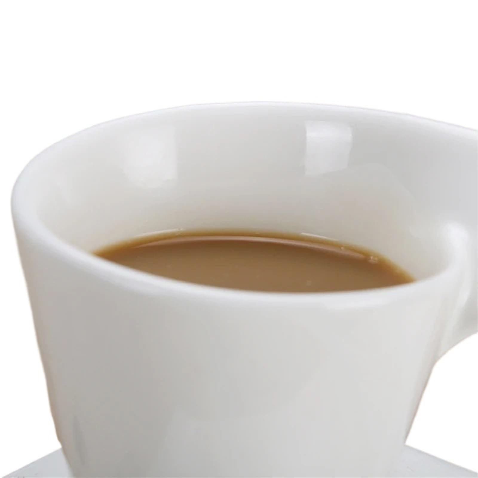 Juego De Tazas De Café Juego De Taza Y Platillo De Café De Cerámica Blanca, Taza De Desayuno Con Platillo(200ml+plate)