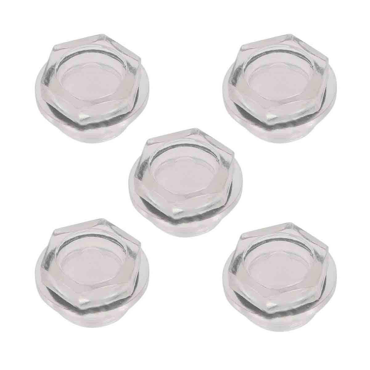 COMOK 25mm/1" Male Threaded Dia Air Compressor Fittings Clear Plastic Oil Level Liquid Sight Glass Window 5Pcs