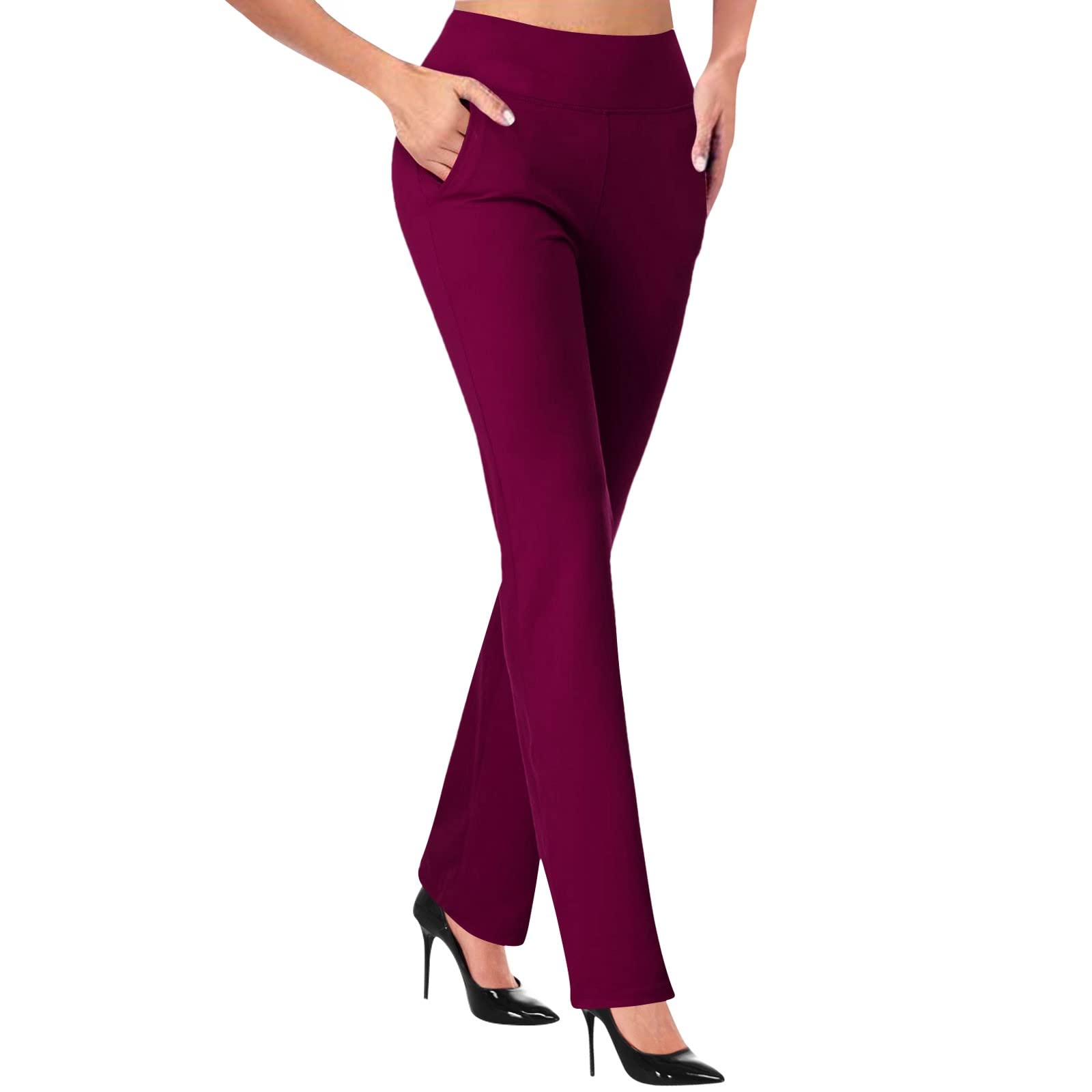 Pantalon capris ajusté contre l'inconfort pour entraînement à taille haute