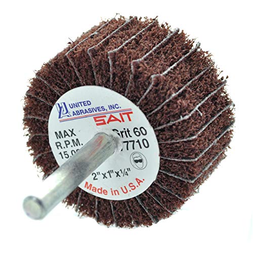 United Abrasives SAIT 77710 2x1x1/4 Non-Woven Interleaf Flap Wheels Medium 60 Grit, 10 Pack