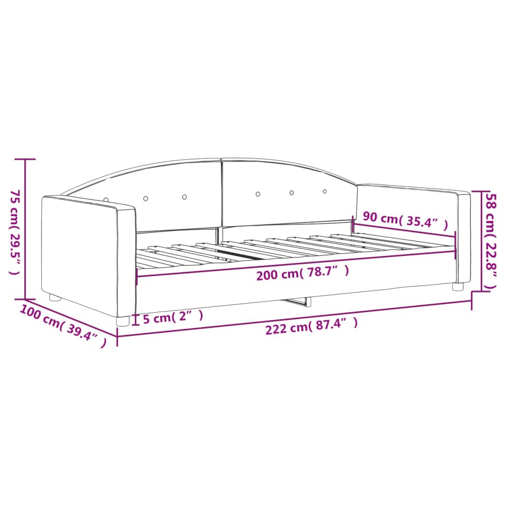 Brokky 354139 Letto da Giorno Rosa 90x200 cm in Velluto Divano Letto,Giroletto, Singolo, Matrimoniale, Moderna