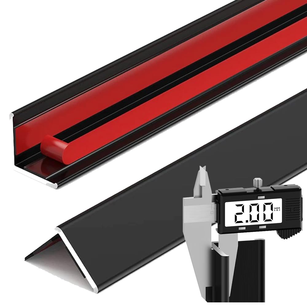 VNBQB 4 Pcs Aluminum Angle Corner Guards, 1" x 1" x 39.4" Metal Wall Corner Protector L-Shaped Molding Trim for Wall Door Frame Cabinet Protection