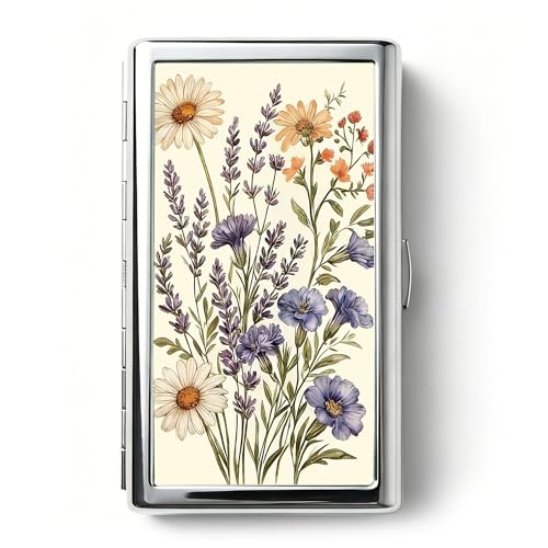 VexelZytro Vintage Art Deco Versatile Card & Cash/Cigarette Holder Case Slim Metal Wallet for Women Men Credit ID Business Cards (#C)