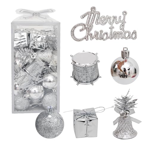 Taeku Mini Weihnachtskugeln, 32 Stück 4 cm Kunststoff Klingelglocken...