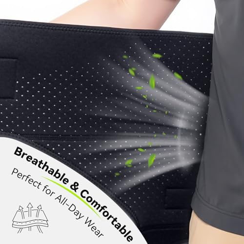 hip brace for women amp men sciatica pain relief devices adjustable compression wrap support for arthritis pulled thigh hip fler strain groin injury hamstring pull black left