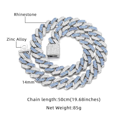 Silbernes Hundehalsband, glitzernde Diamanten, kubanische Gliederkette, Glitzerkette, Strass-Hundehalskette für kleine, mittelgroße und große Haustiere, 25,4 cm
