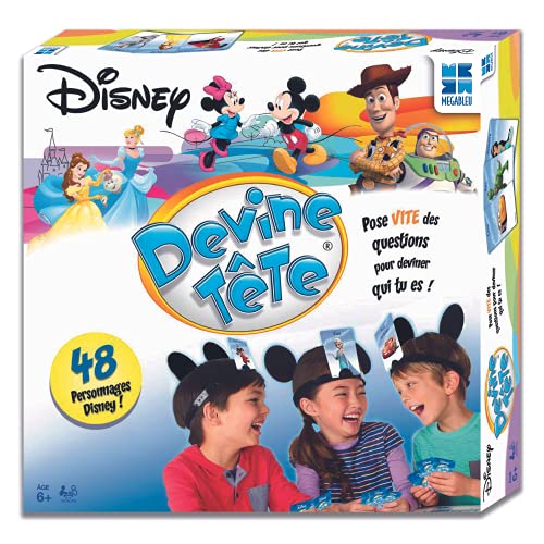 Mégableu - Devine Tête - Version Disney, 48 Personnages - Jeu de Société Délirant - Cartes à...
