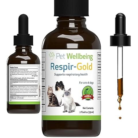 Pet Wellbeing Respir-Gold for Dogs - Supports Healthy Breathing, Open Airways, Respiratory Support, Black Cumin, Horehound, Grindelia - Veterinarian-Formulated Herbal Supplement 2 oz (59 ml) Cover