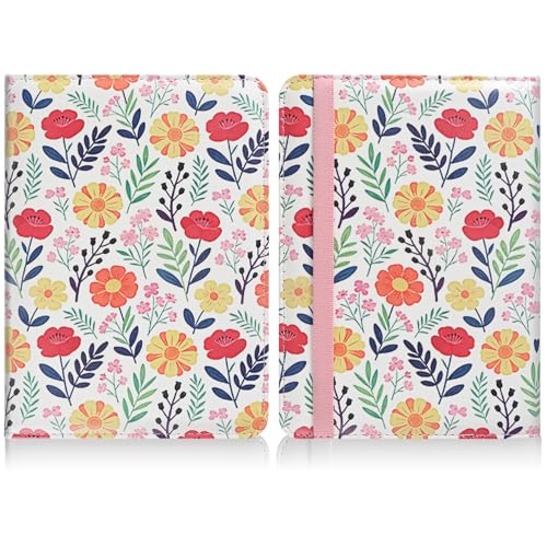 Image of HoYiXi Universal Case for 6.8 Inch 7 Inch Kindle eReaders Compatible with Paperwhite /Kobo /BOOX T68 /iReader Ocean,6.8-7 inch eReaders Protective Case Cover Elastic Rope,Flowers 2