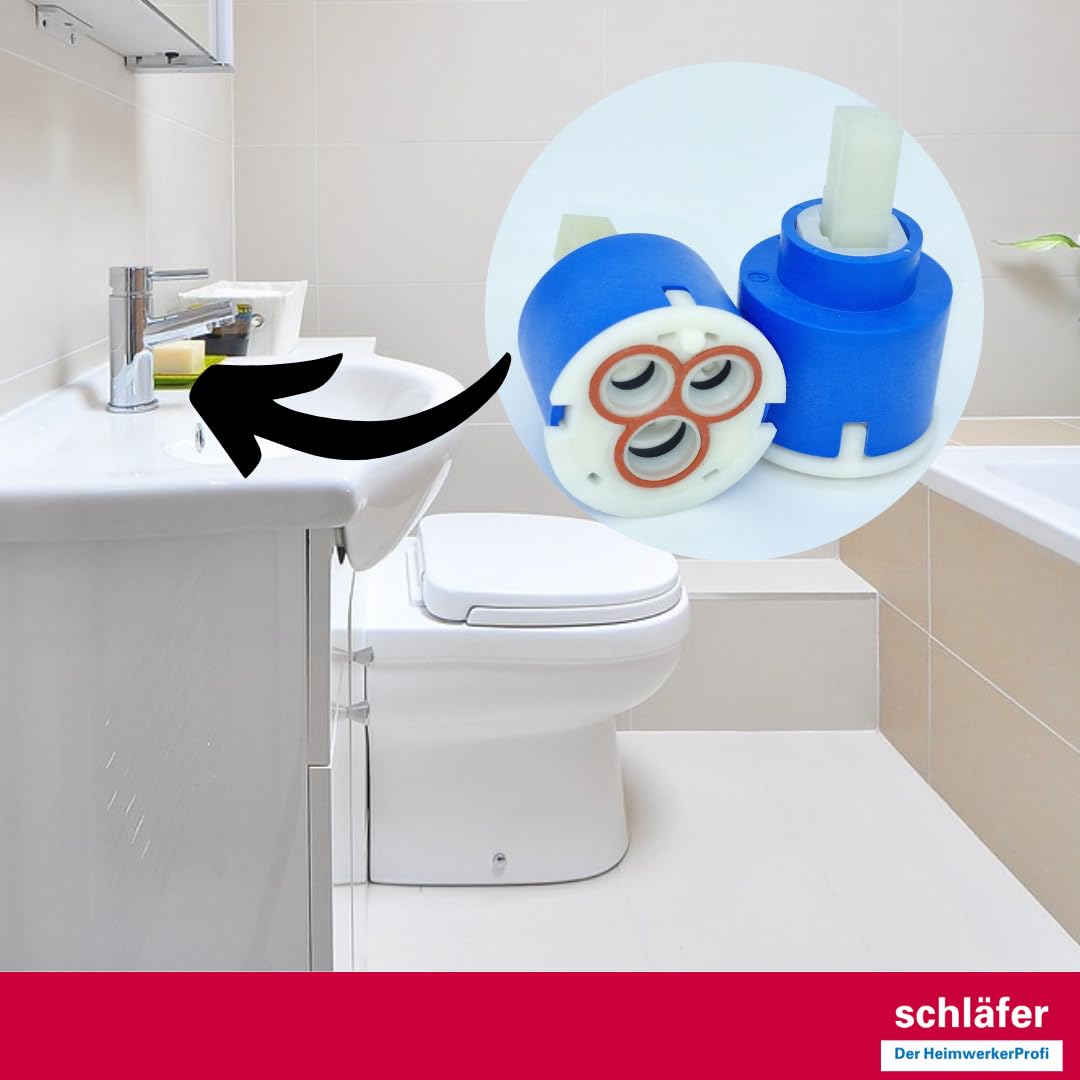 Schläfer | 480019 - Grifo mezclador de cerámica de cartucho de 35 mm con 2 pines K35-A Kerox de 35 mm - Ducha, cocina, lavabo de baño, bidé, mezclador de bañera Schläfer | 480019 - Grifo mezclador de cerámica de cartucho de 35 mm con 2 pines K35-A Kerox de 35 mm - Ducha, cocina, lavabo de baño, bidé, mezclador de bañera
