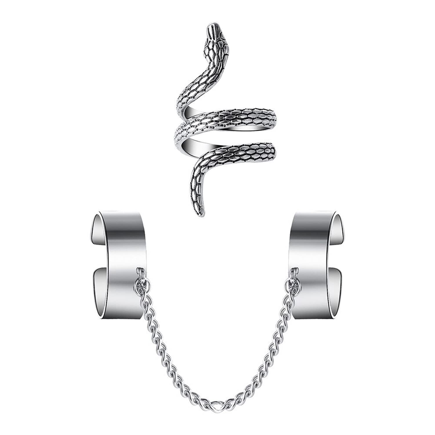 Jewels Galaxy Jewellery For Women Silver Plated Snake inspired Contemporary Chain Rings Set (JG-PC-RNG-964) (B09XB4RS2C) Amazon Price History, Amazon Price Tracker