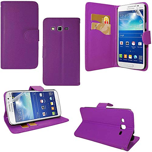 annaPrime Etui Coque Housse pour Samsung Galaxy Core Plus G3500/ Trend 3 G3502, Etui Portefeuille Support Video Cuir PU Couleur Violet