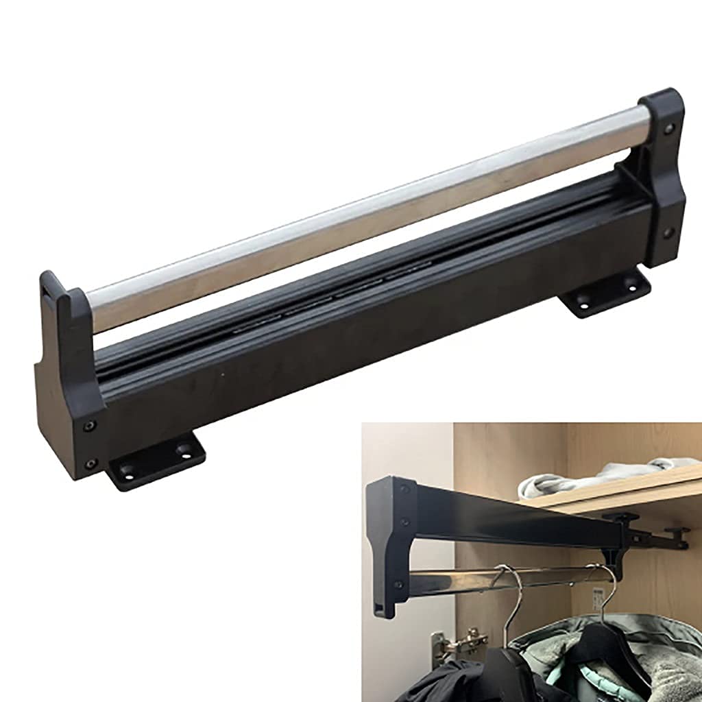 Riel extraíble para ropa para guardarropa, barra extensible para colgar en el armario, acabado de acero de 30-60 cm, perchero ajustable para ahorrar espacio (Size : 397mm/15.6inch)