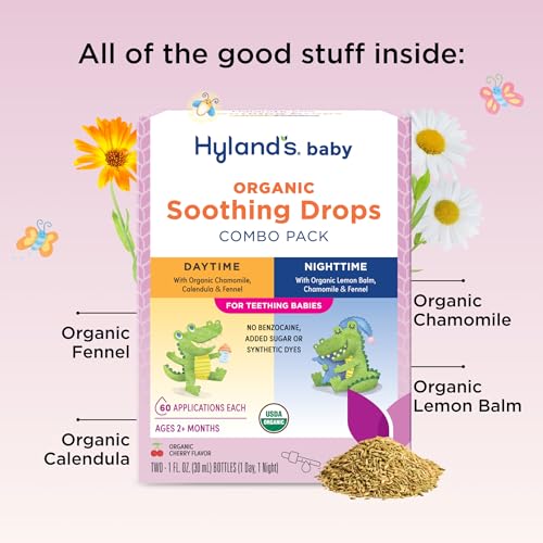 hyland39s baby organic daytime and nighttime soothing drops combo pack drops for oral discomfort 2 oz
