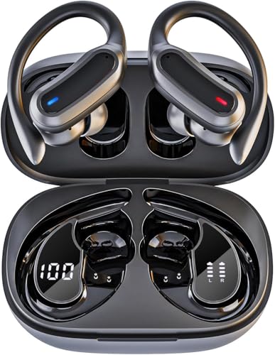 TRAUSI Wireless Earbuds, Bluetooth 5.4 Headphones, True Wireless Stereo Earphones with Noise Cancelling Mic, IPX7 Waterproof, Comfort Fit and Fast Charging Ear Buds (Black)