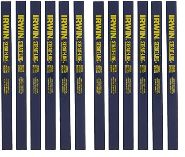 IRWIN Tools Carpenter Pencil, Medium Lead, 6-Piece (66400) (Pack of 2)